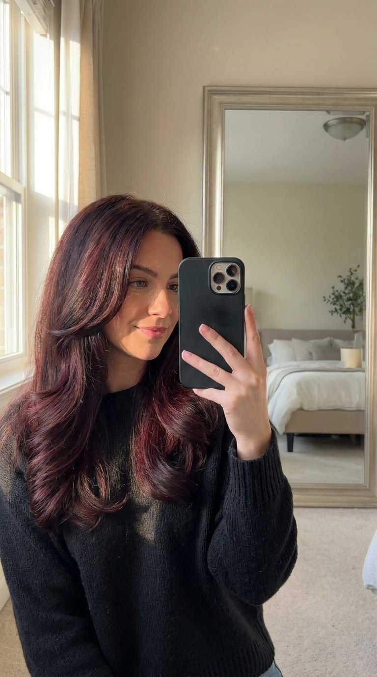 7 Summer Hair Color Ideas for 2026 That Everyone Will Be Talking About 3 Woman taking iPhone mirror selfie 202607032311