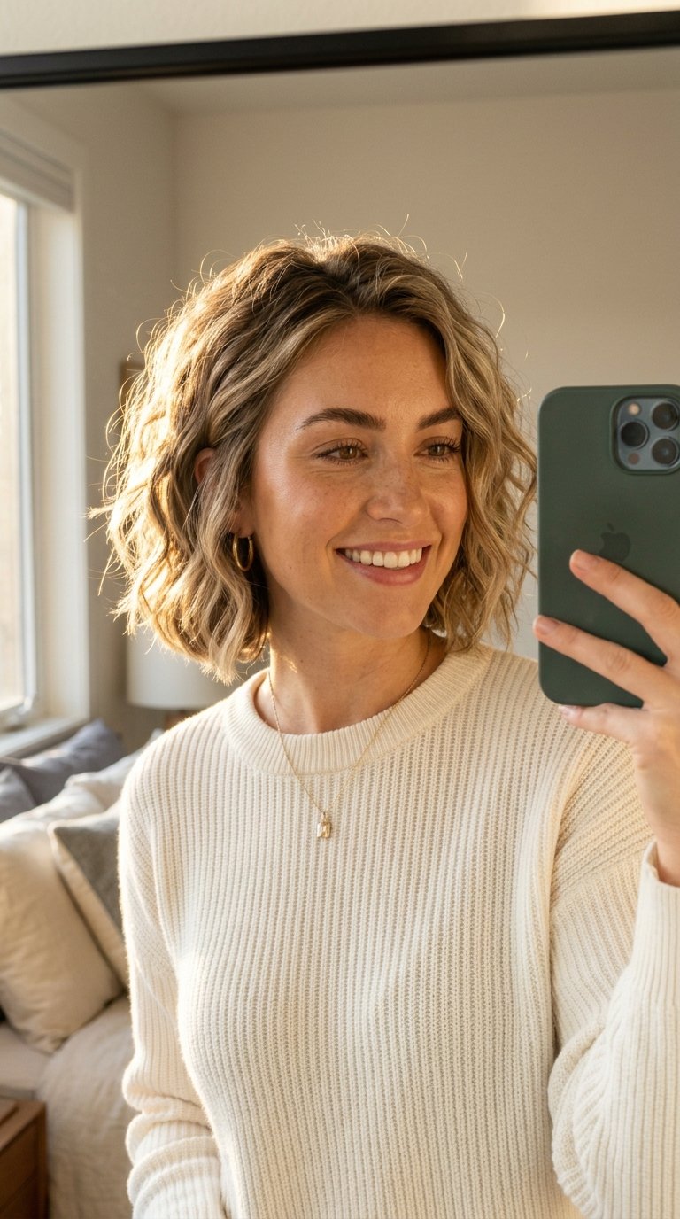 Woman taking iPhone selfie 202607151513