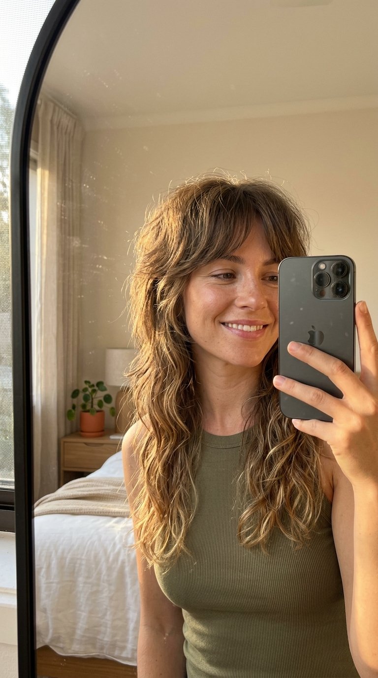 Woman taking mirror selfie 202607141806