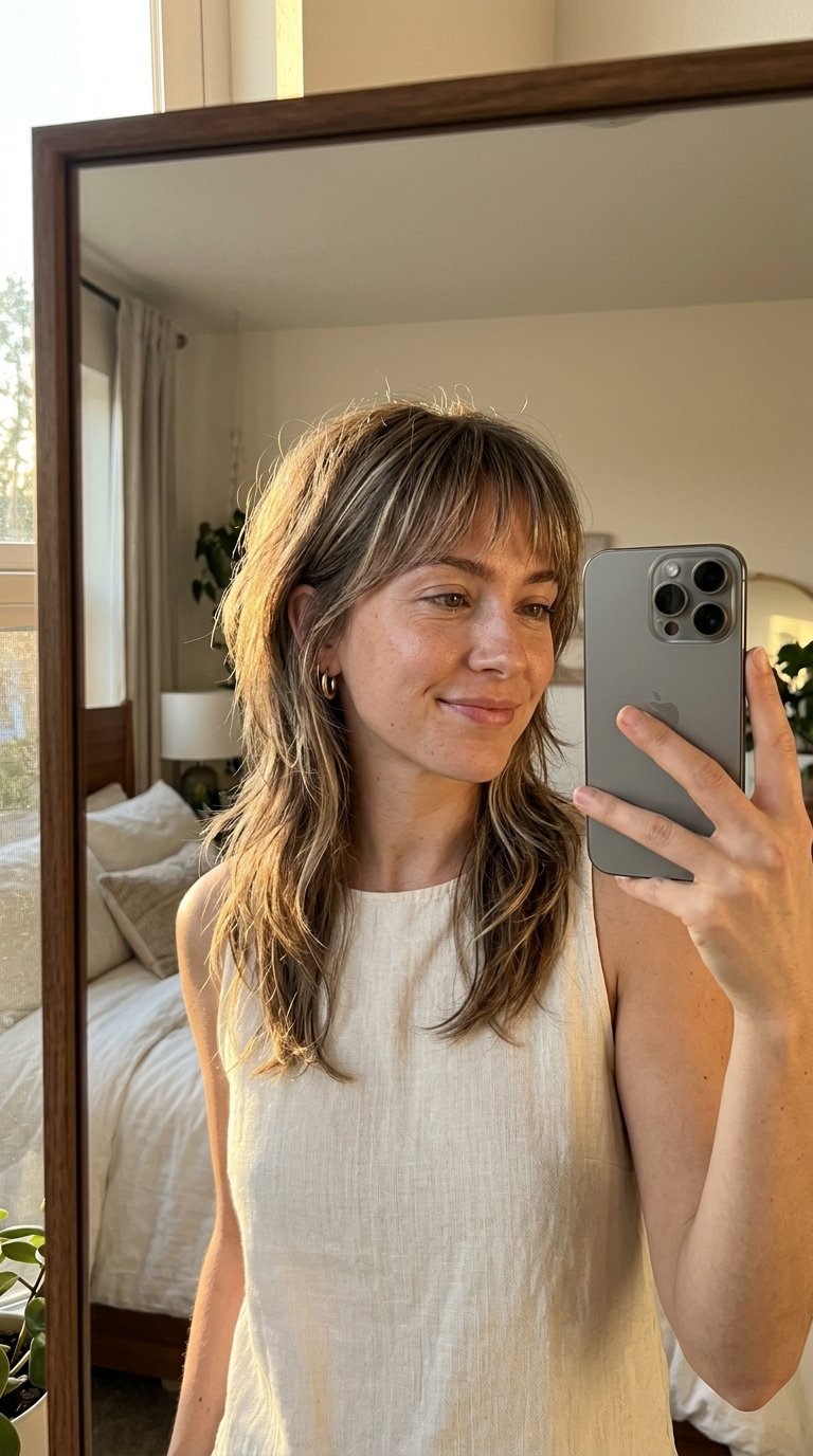 Woman taking mirror selfie 202607141812