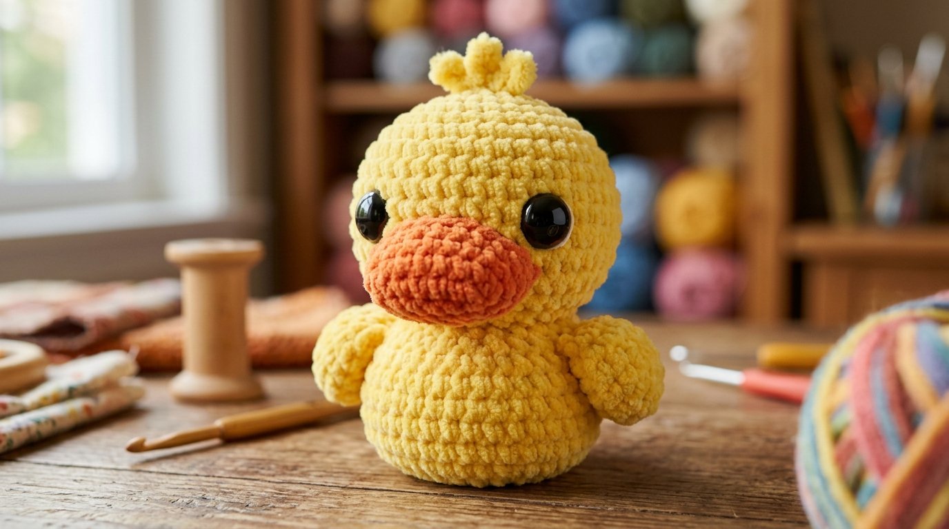 Yellow duck crochet amigurumi toy 202607271542