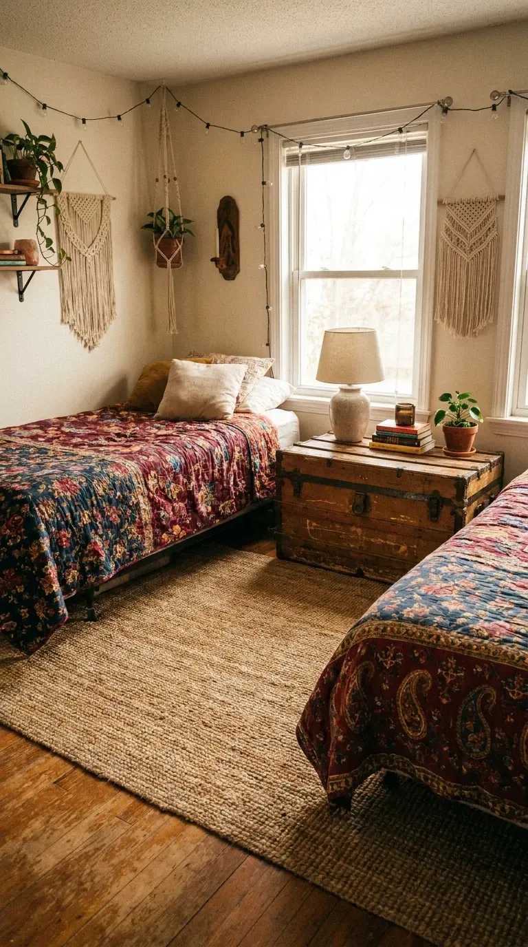 15 Genius Shared Bedroom Ideas You Need to Try 10 Two beds arranged in an L-shape in the corner of a room