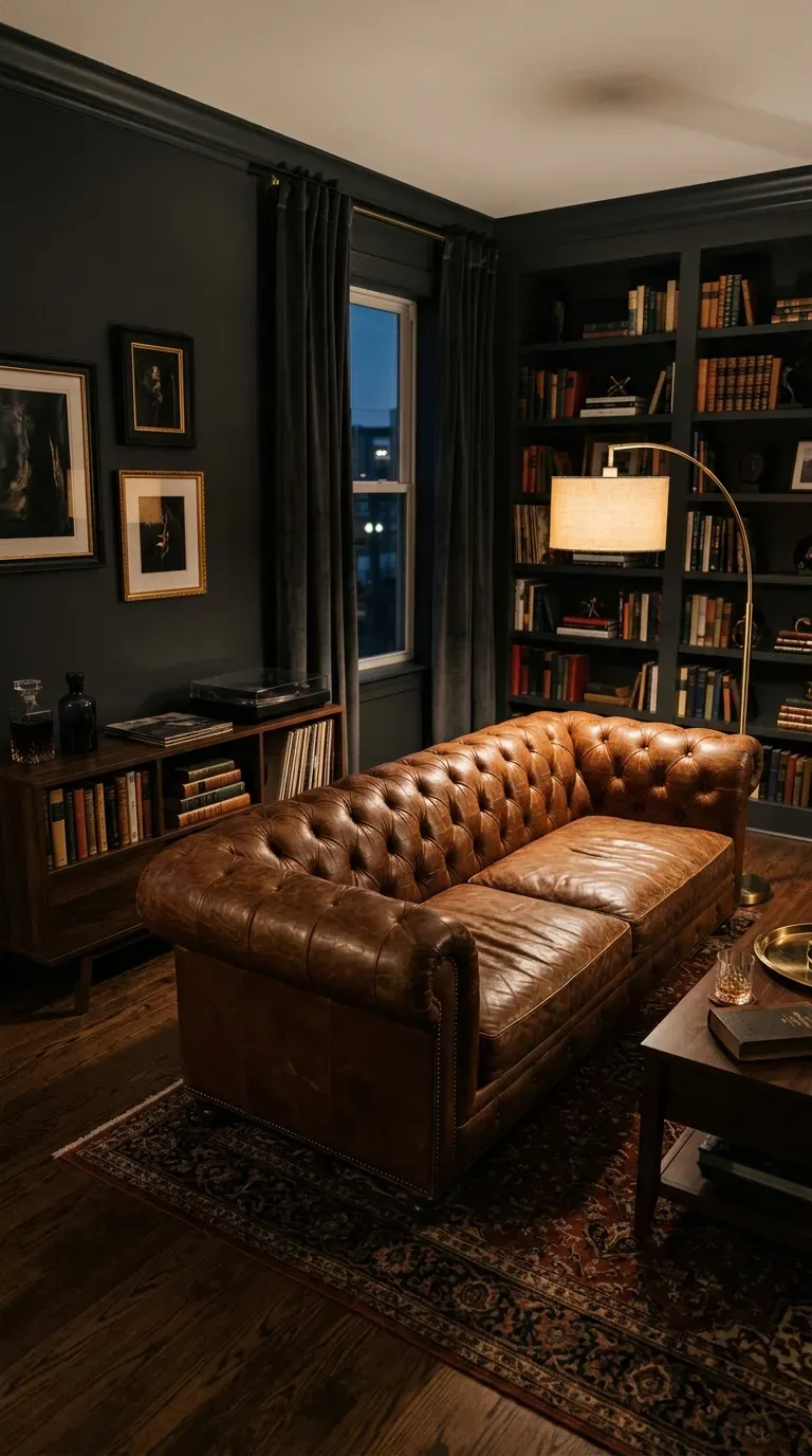 15 Genius Living Room Paint Color Ideas You Need to Try 3 A sophisticated living room painted in a dark, moody charcoal grey