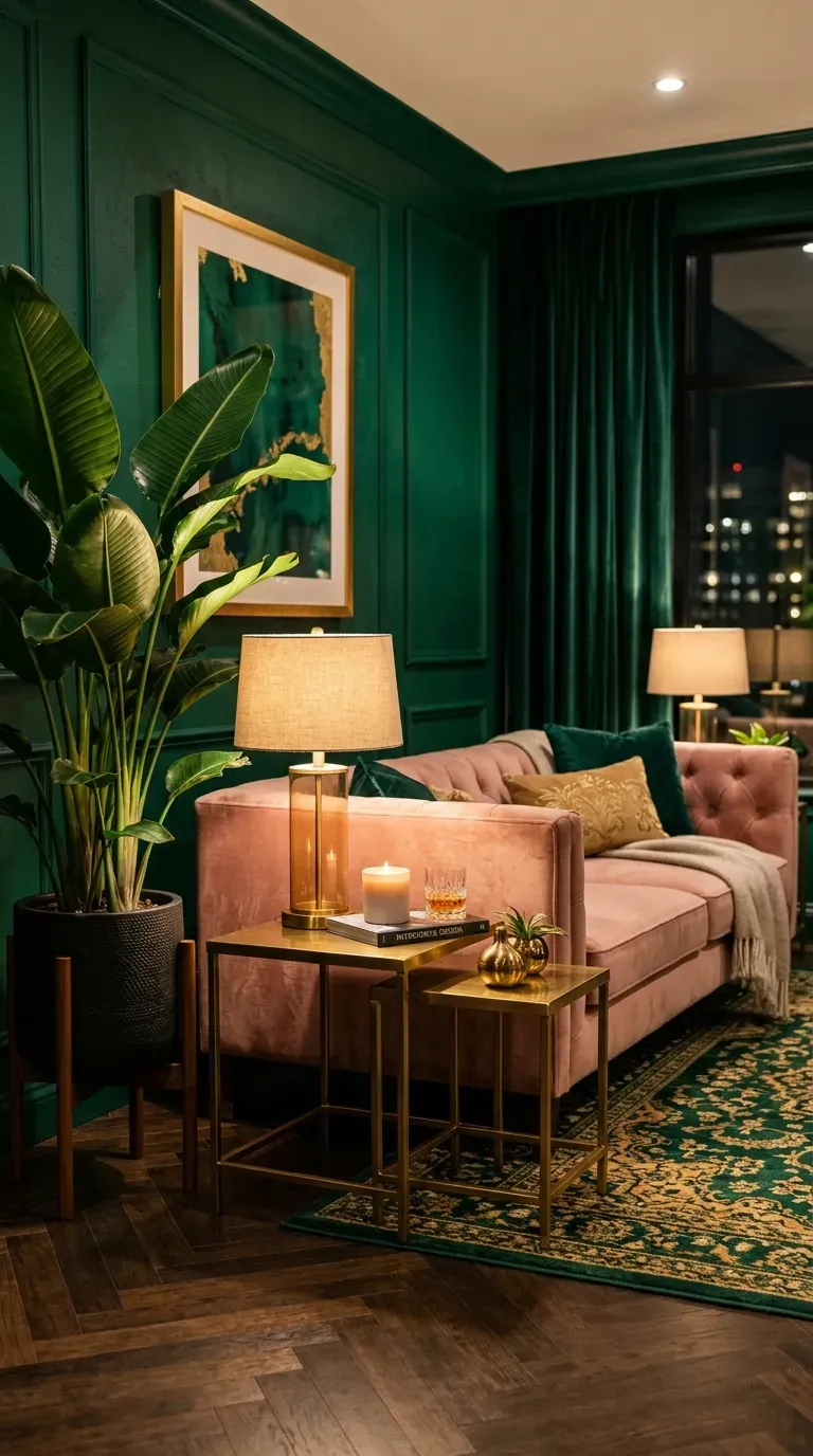 15 Genius Living Room Paint Color Ideas You Need to Try 10 A luxurious living room painted in a deeply saturated emerald green