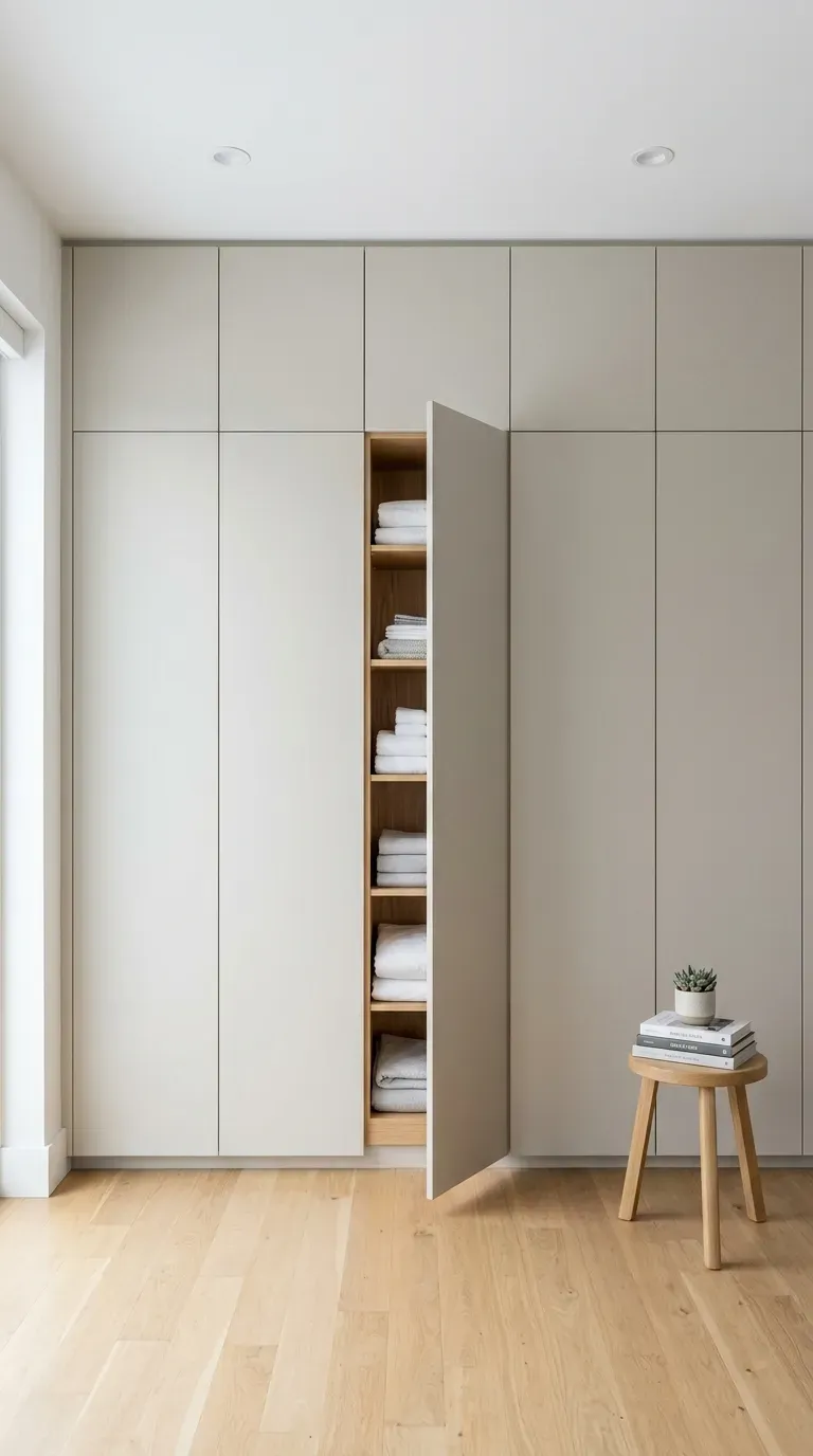 10 Must-Try Contemporary Modern Interior Ideas That Look Stunning 9 Minimalist flat-panel built-in cabinets seamlessly blending into a contemporary living room wall