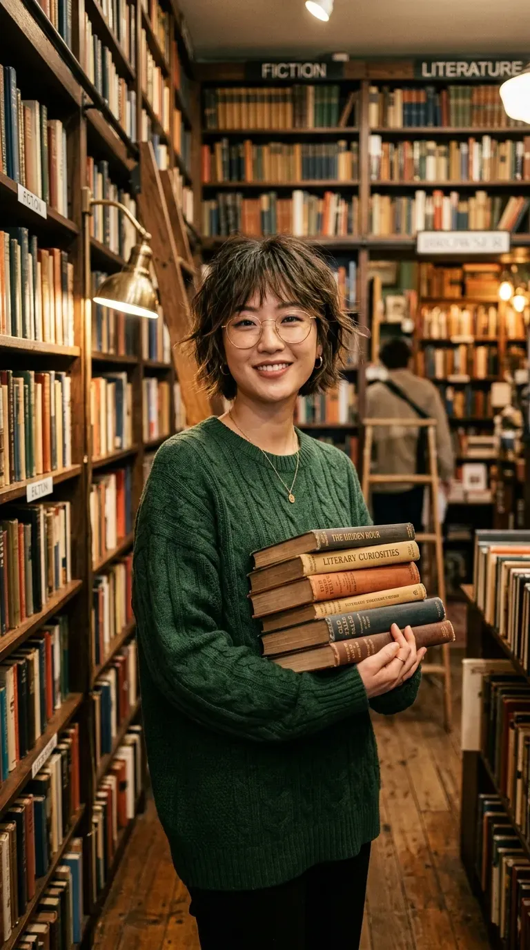 Short bob length wolf cut on young woman