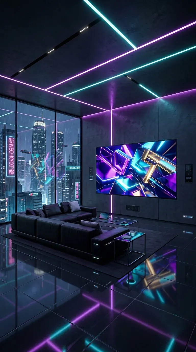 15 Genius Modern Living Room Designs You Need to See 13 A high-tech living room with integrated smart lighting and hidden media wires