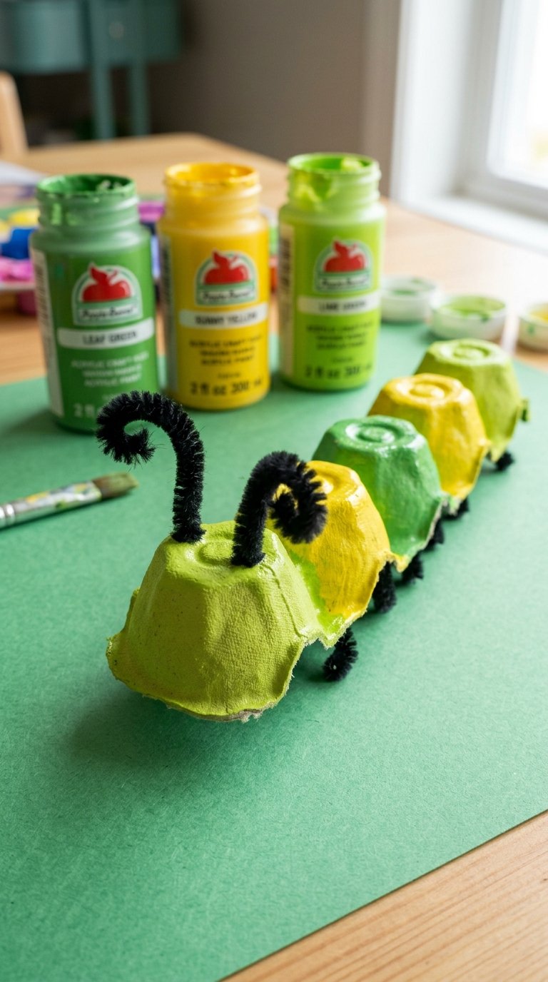 Egg carton caterpillar craft 202608170150 easy spring crafts