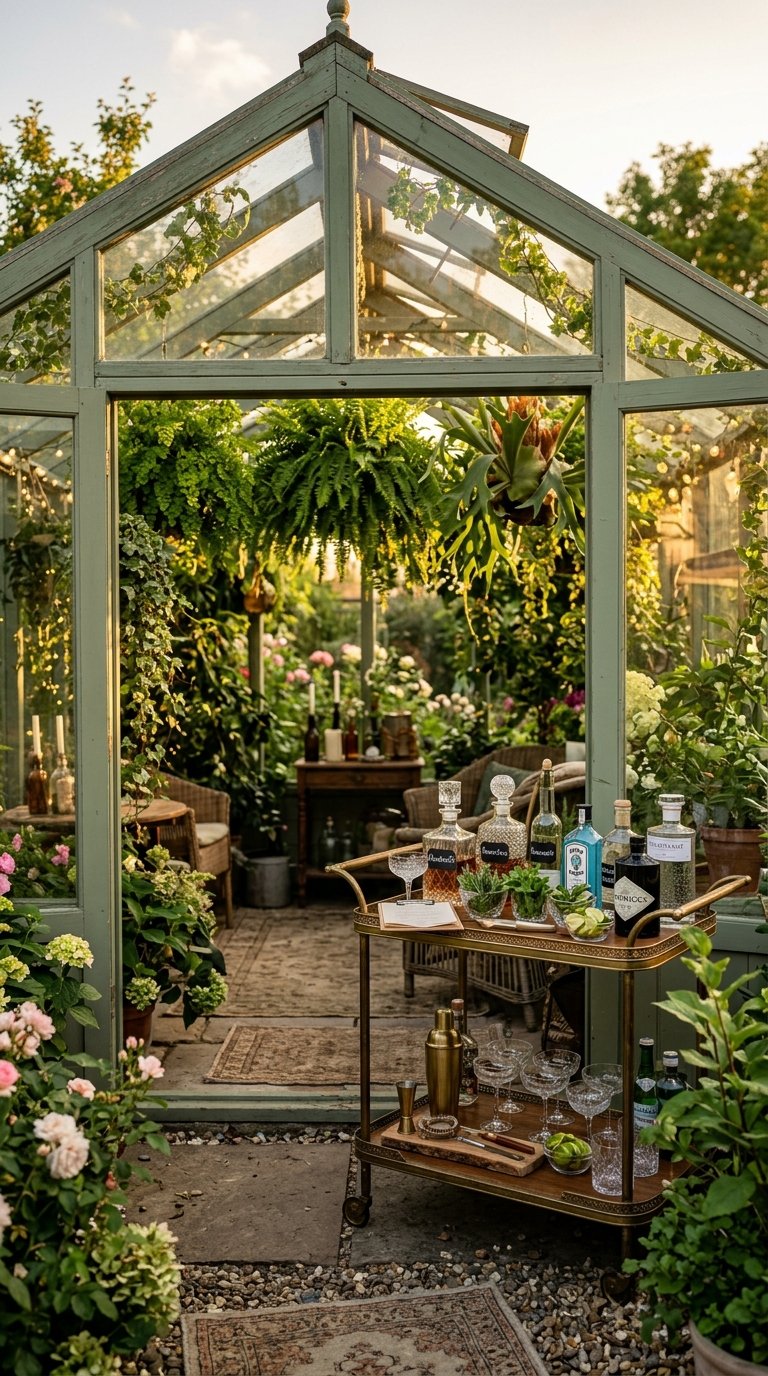 12 Aesthetic Backyard Pub Shed Ideas to Transform Your Yard 9 Greenhouse botanical garden bar 202608140333 backyard pub shed