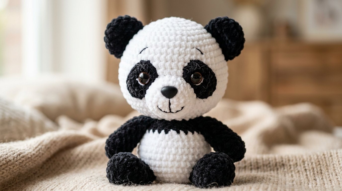 Handmade crochet panda toy 202608101828