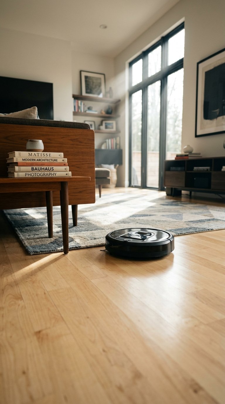 Robotic vacuum gliding on floors 202608050434 clean wood floors