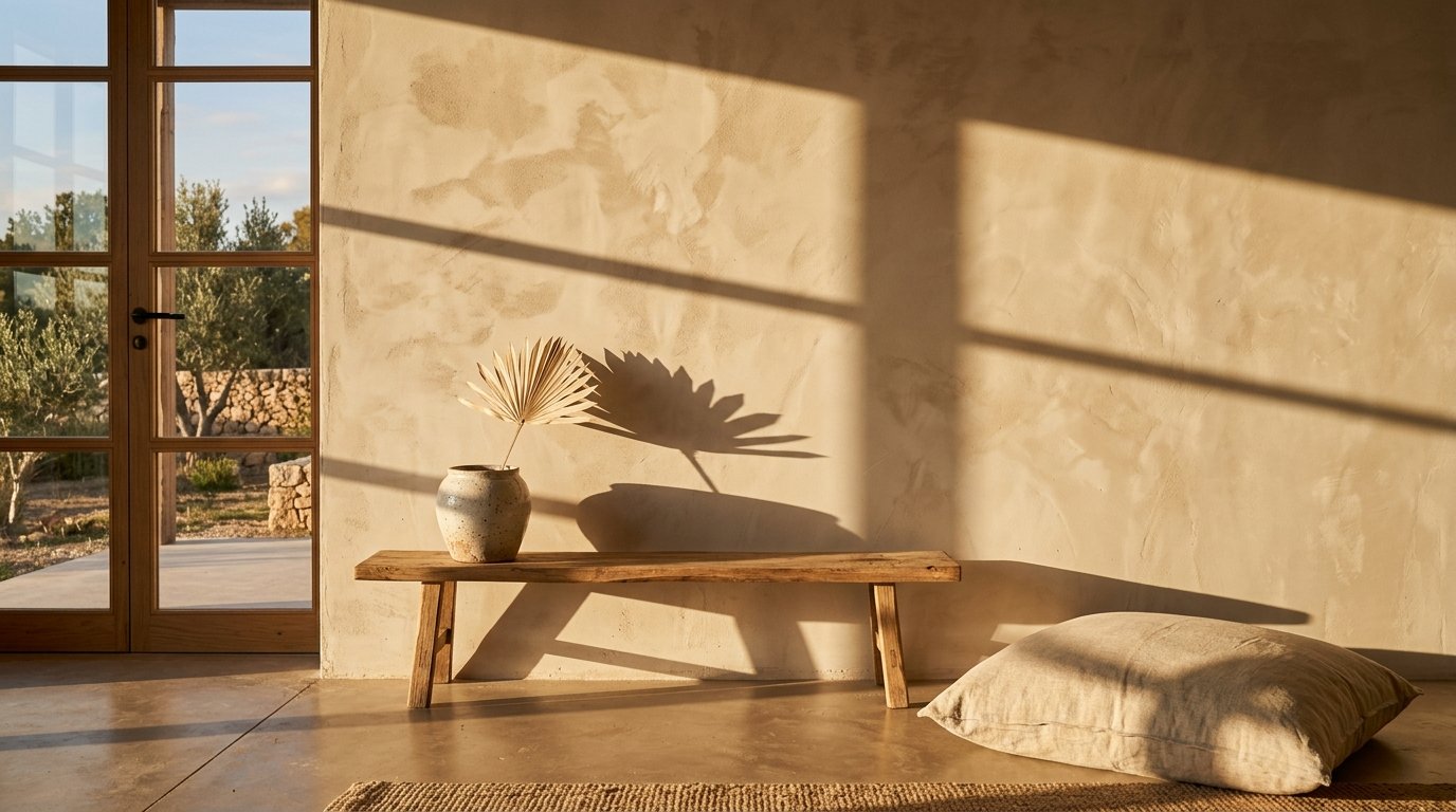 Sunlight casting shadows on wall 202608120118 living room