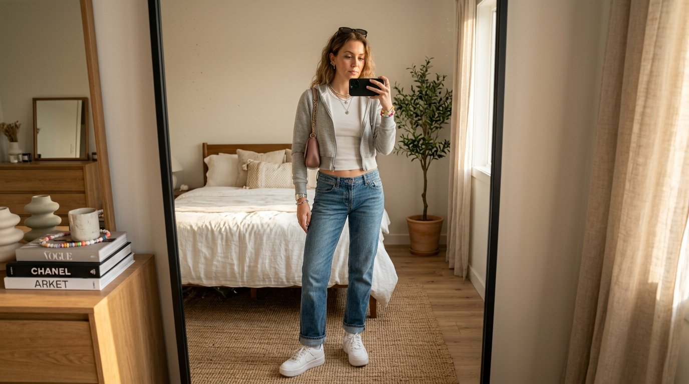 Woman taking mirror selfie 202608152057