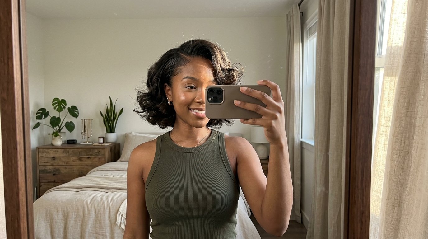 Woman taking mirror selfie 202608161623