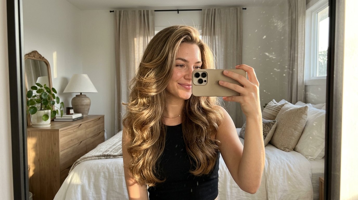 Woman taking mirror selfie 202608161640