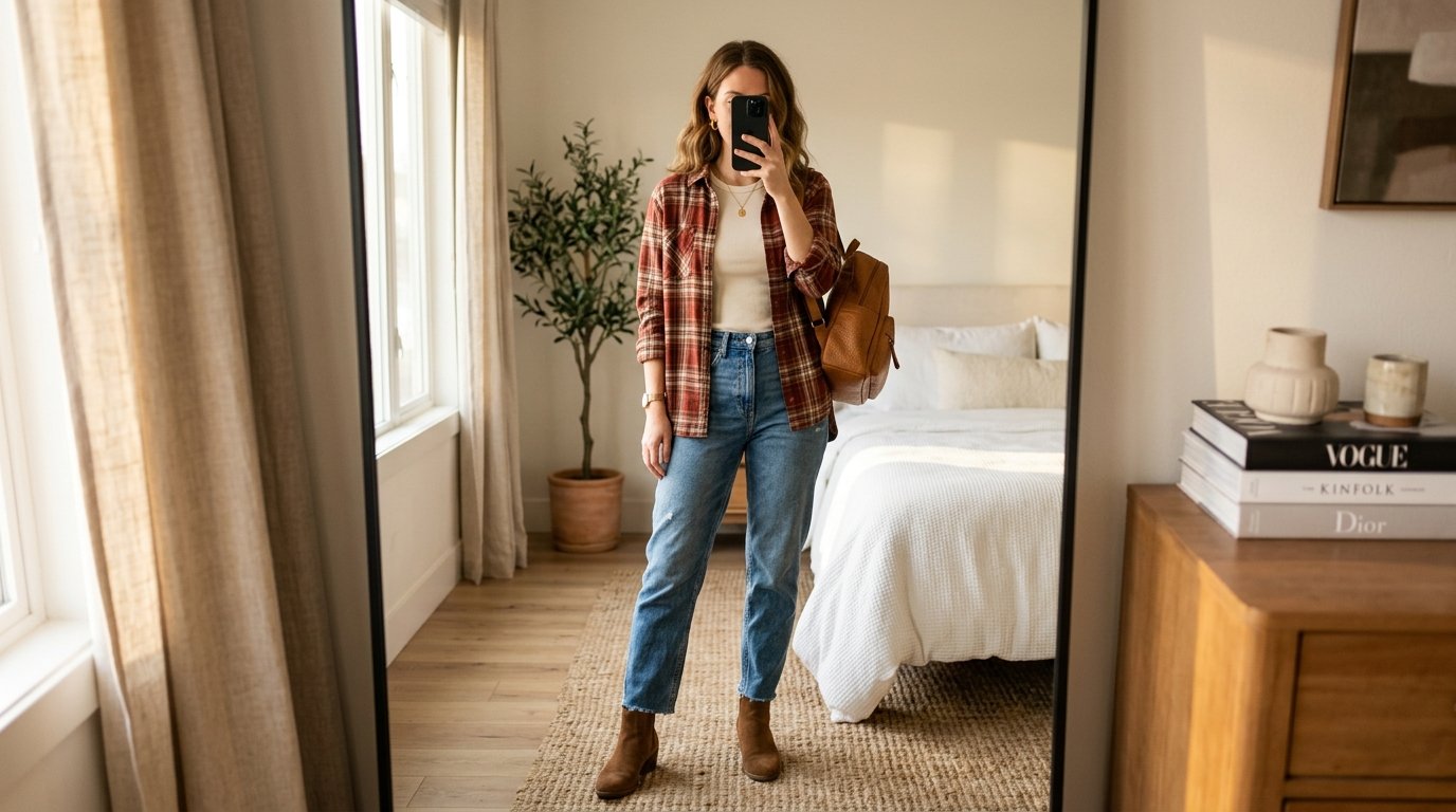 Woman taking mirror selfie 202608171711