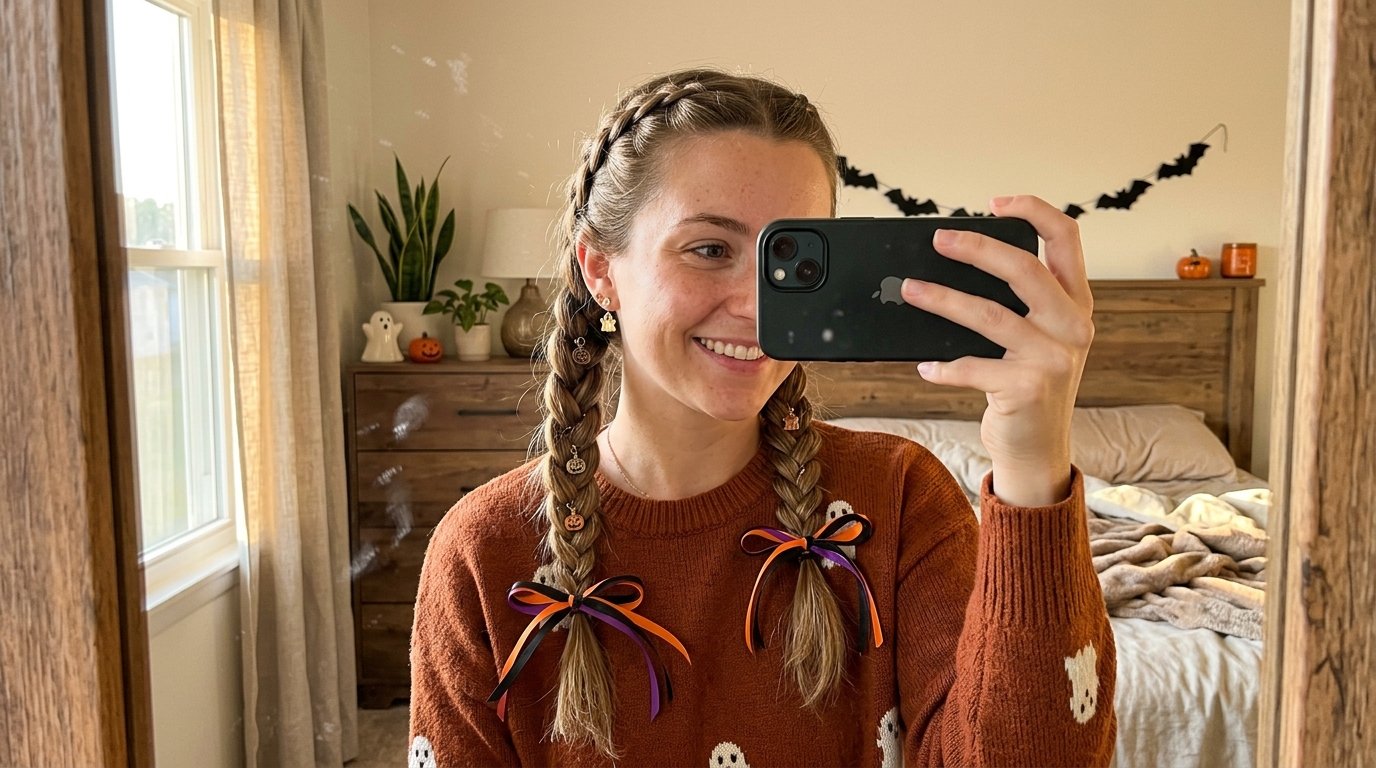 Woman taking mirror selfie 202608230221