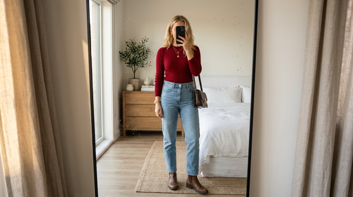 Woman taking mirror selfie 202608241846