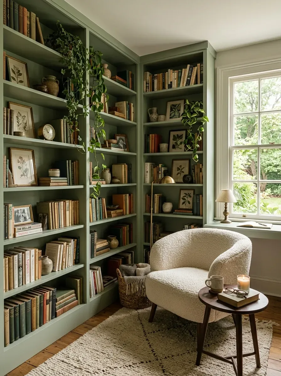 10 Must-Try Tiny Room Ideas That Look Stunning 2 Tall floor-to-ceiling custom built-in bookshelves in a small chic room