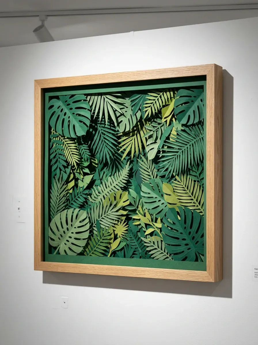 15 Genius Cricut Summer Projects You Need to Try 12 Intricate 3D layered paper tropical jungle inside a shadow box