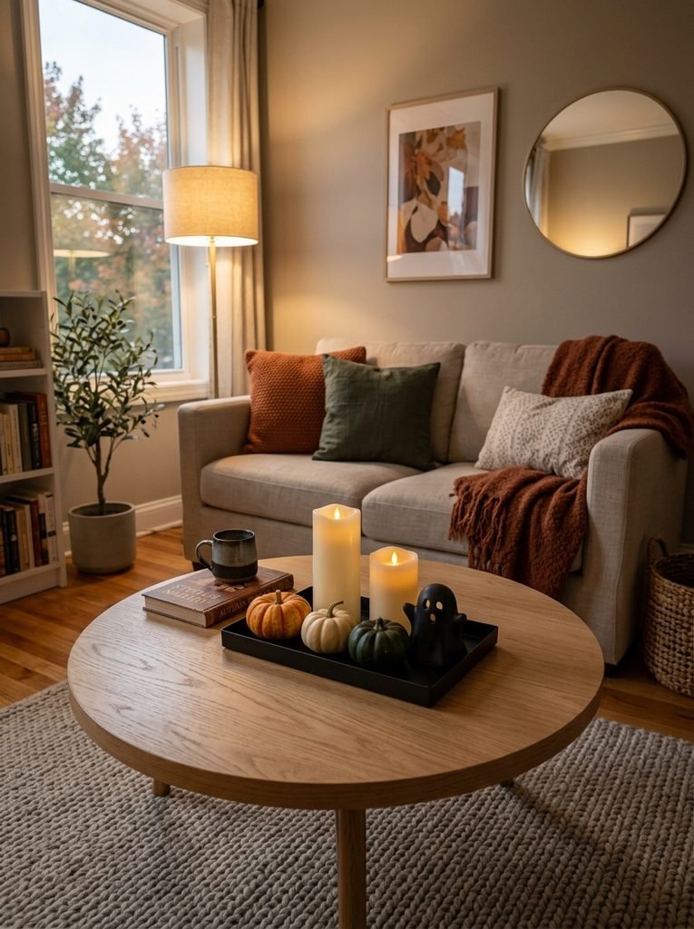Miniature pumpkins on coffee table 202609041503