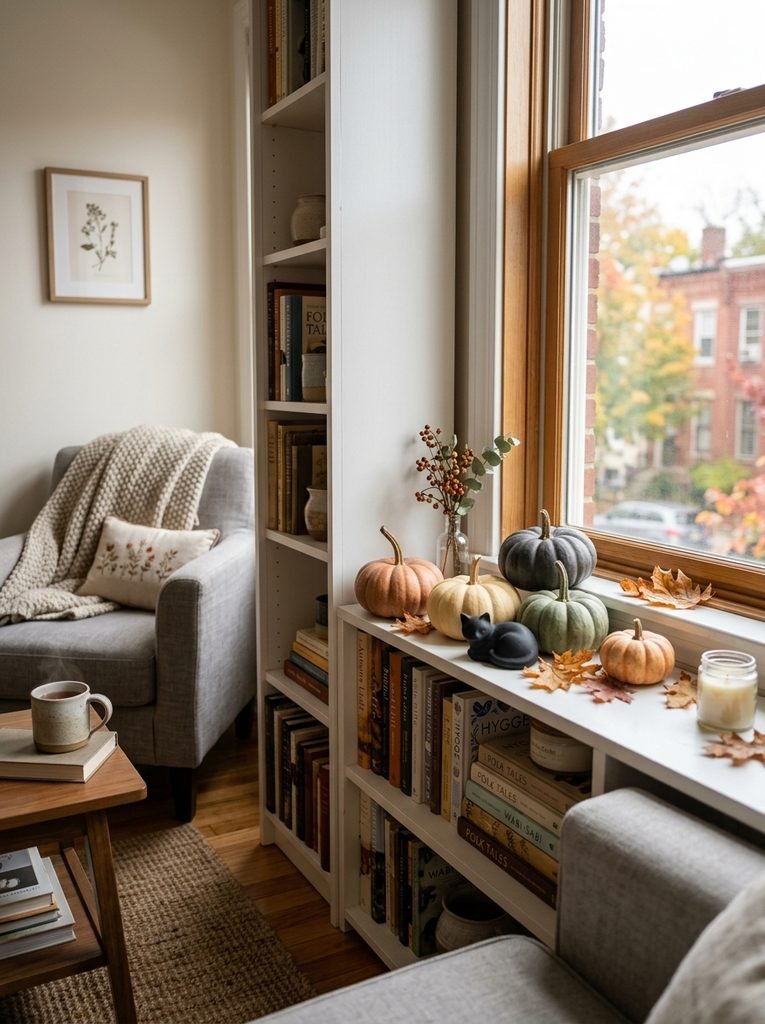 Pumpkins arranged on living room… 202609041505